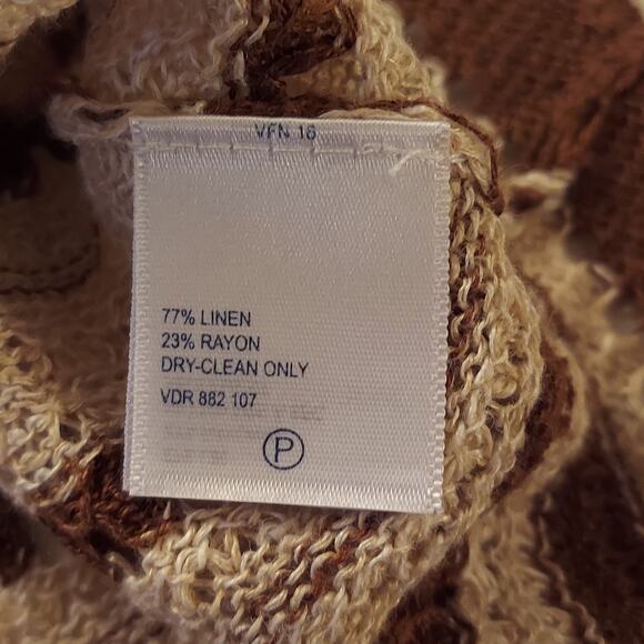 Nautica Cardigan Set Medium Linen Blend Open Crochet Boho Beach Cottage - Picture 5 of 12